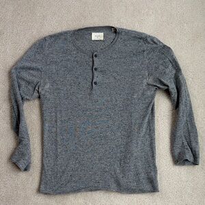 Billy Reid Charcoal Long Sleeve Henley
